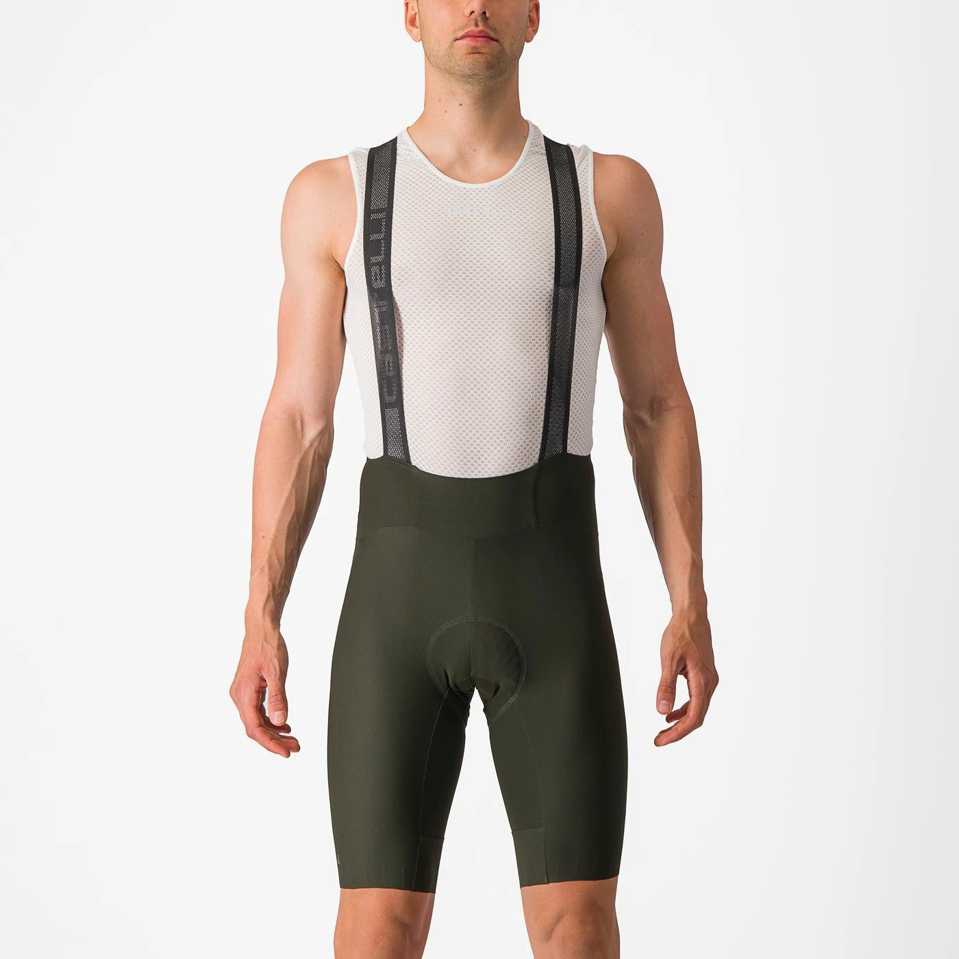 3. Pantaloni scurti cu bretele Castelli Espresso, pentru barbati, verde inchis, XS Verde inchis, XS