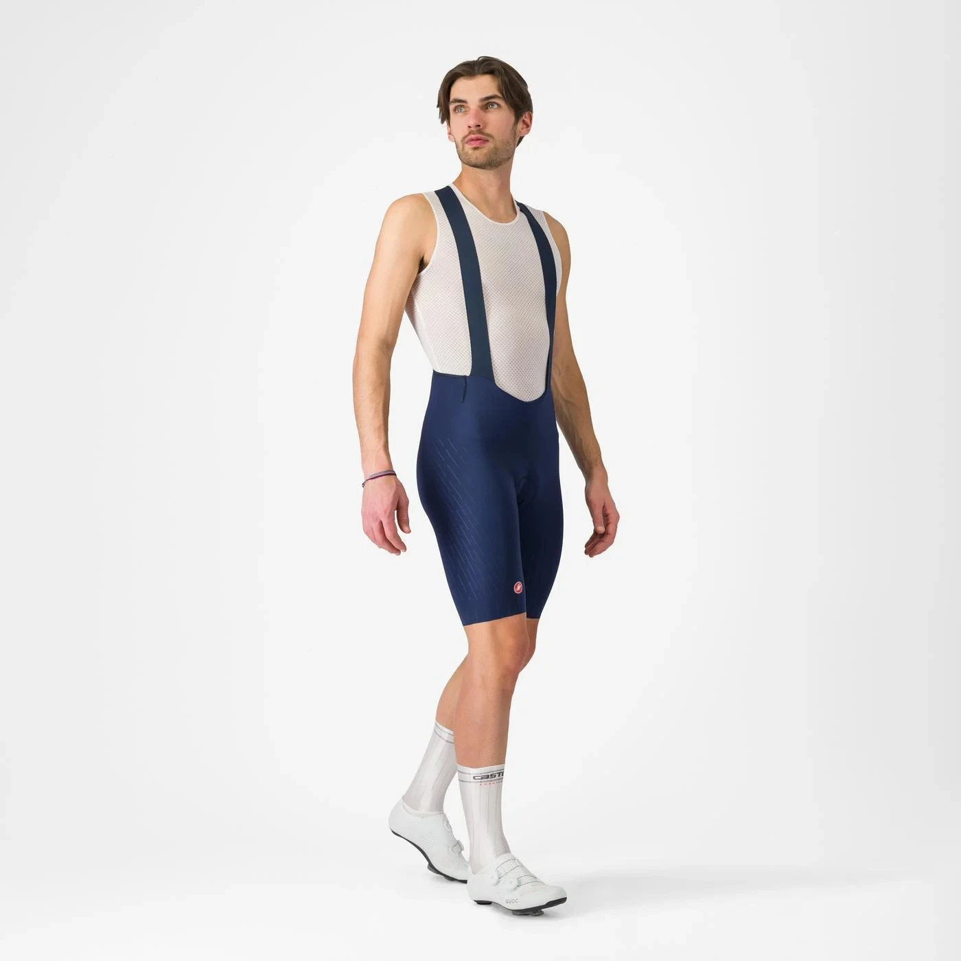 6. Pantaloni scurti cu bretele Castelli Free Aero Race S, pentru barbati, albastru belgian, L Albastru Belgian, L