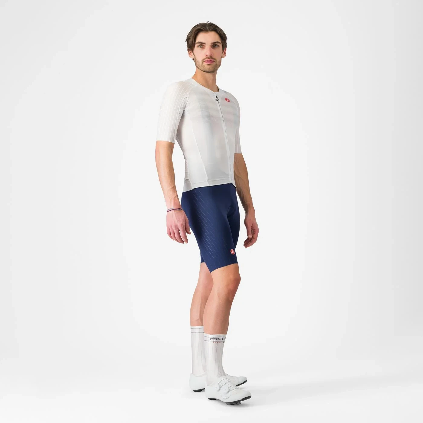 8. Pantaloni scurti cu bretele Castelli Free Aero Race S, pentru barbati, albastru belgian, L Albastru Belgian, L