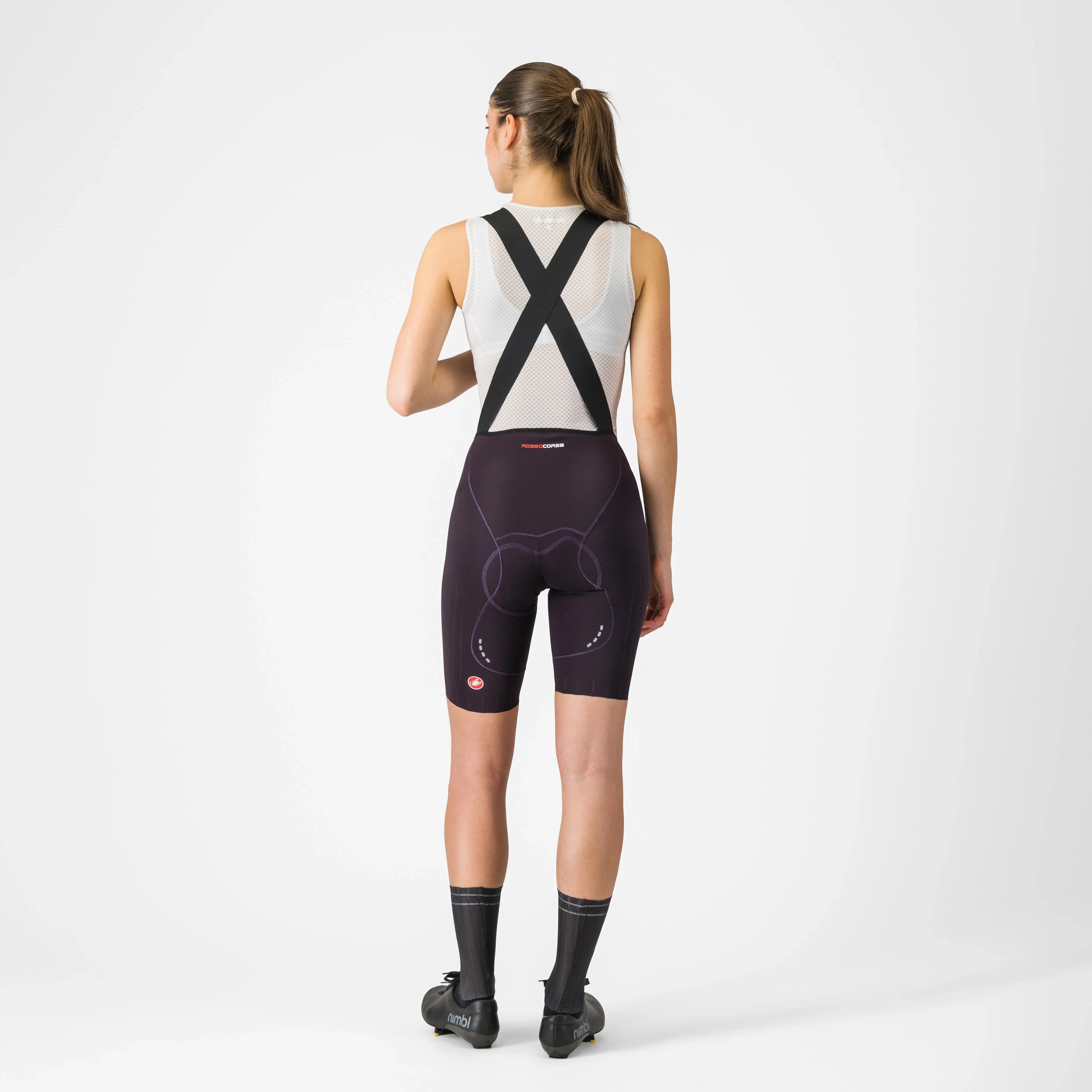 4. Pantaloni scurti cu bretele Castelli Free Aero Race S W, pentru femei, mov nocturn inchis, XS Mov Nocturn Inchis, XS