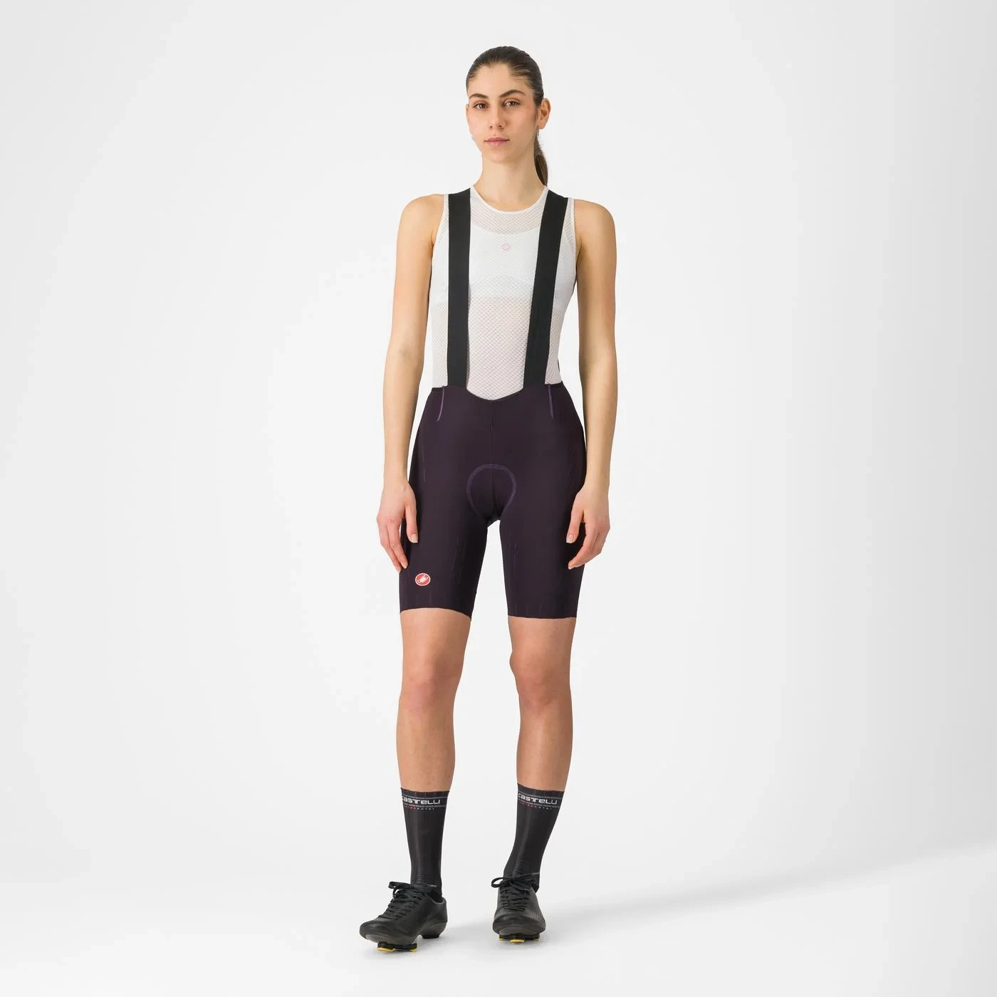 5. Pantaloni scurti cu bretele Castelli Free Aero Race S W, pentru femei, mov nocturn inchis, XS Mov Nocturn Inchis, XS