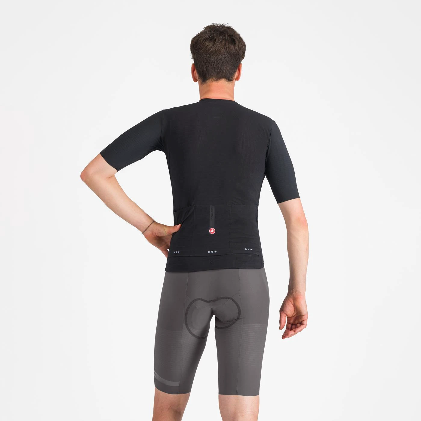 2. Pantaloni scurti cu bretele Castelli Premio EVO, pentru barbati, gri fumuriu, XL Gri Fumuriu, XL