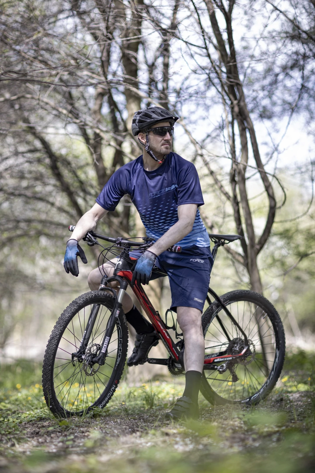 4. Pantaloni scurti Force Blade MTB, fara bazon, Bleumarin, L Bleumarin, L
