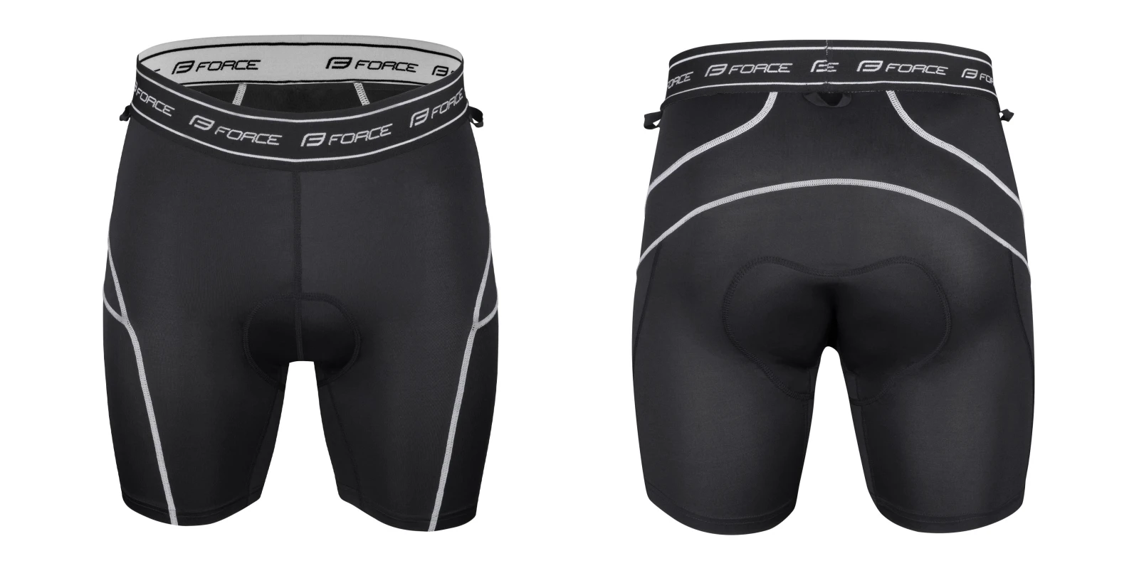 4. Pantaloni scurti Force MTB-11, bazon detasabil, Gri Rosu Negru, XS XS, Gri/Negru/Rosu