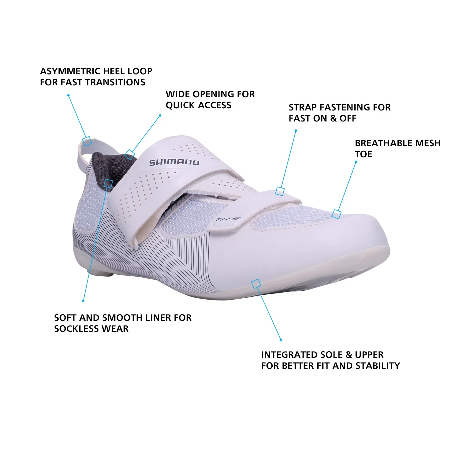 4. PANTOFI CICLISM SHIMANO TRIATHLON SH-TR501 WHITE 39