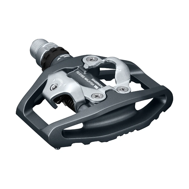 2. Pedale automate platforma Shimano PD-EH500, SPD, placute SM-SH56, fara catadioptru, Gri