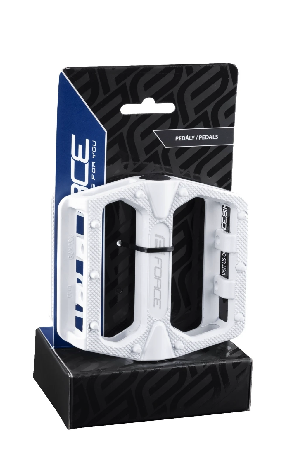 2. Pedale BMX Force Hot aluminiu albe Alb