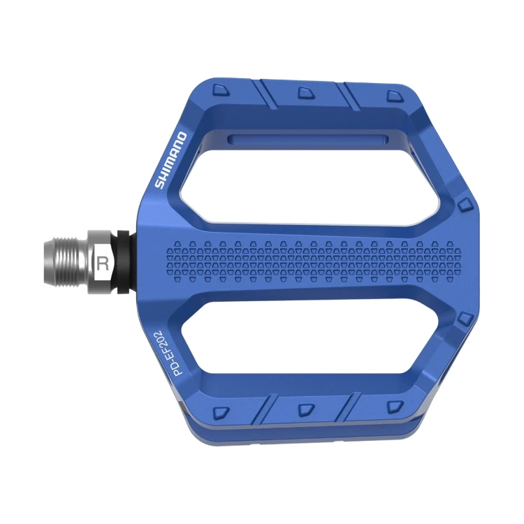 2. Pedale platforma Shimano PD-EF202, fara catadioptru, Albastru Albastru