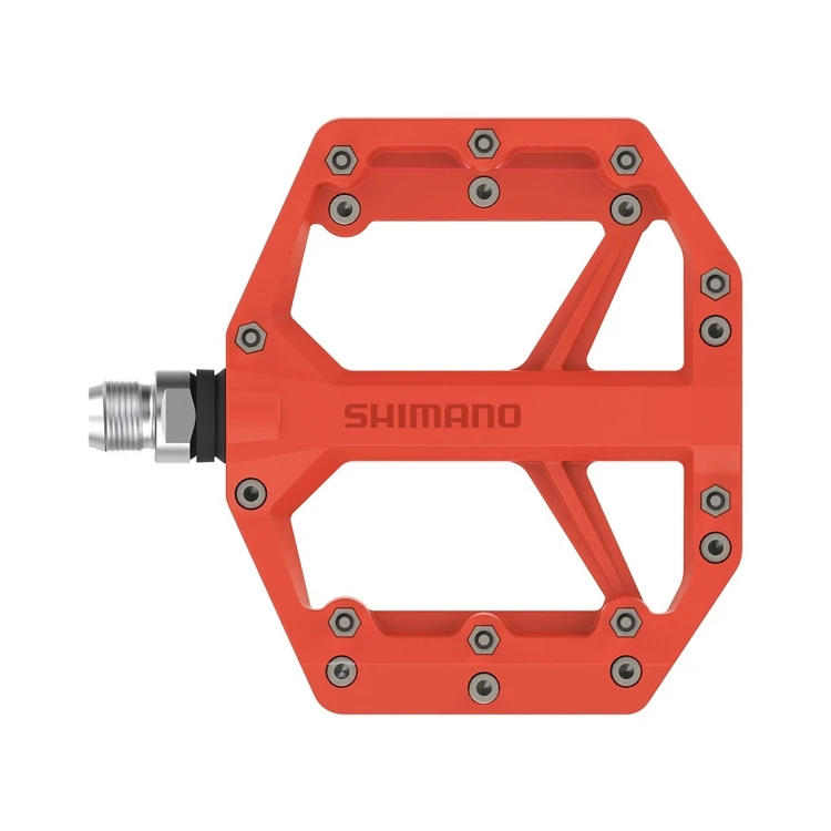 2. Pedale platforma Shimano PD-GR400, fara catadioptru, Rosu Rosu