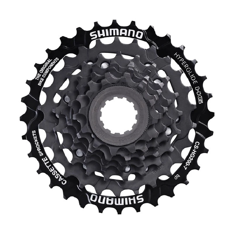 1. Pinioane pe caseta Shimano Tourney CS-HG200-7, 7 vit, 12-32T, neambalat 12-32T
