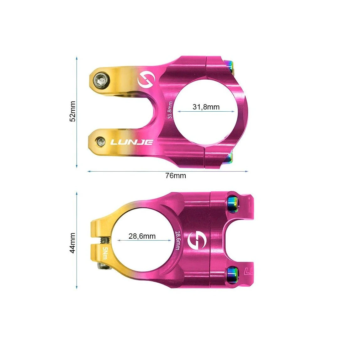 3. Pipa EWPM-003 31.8mm roz galben Magenta/Galben