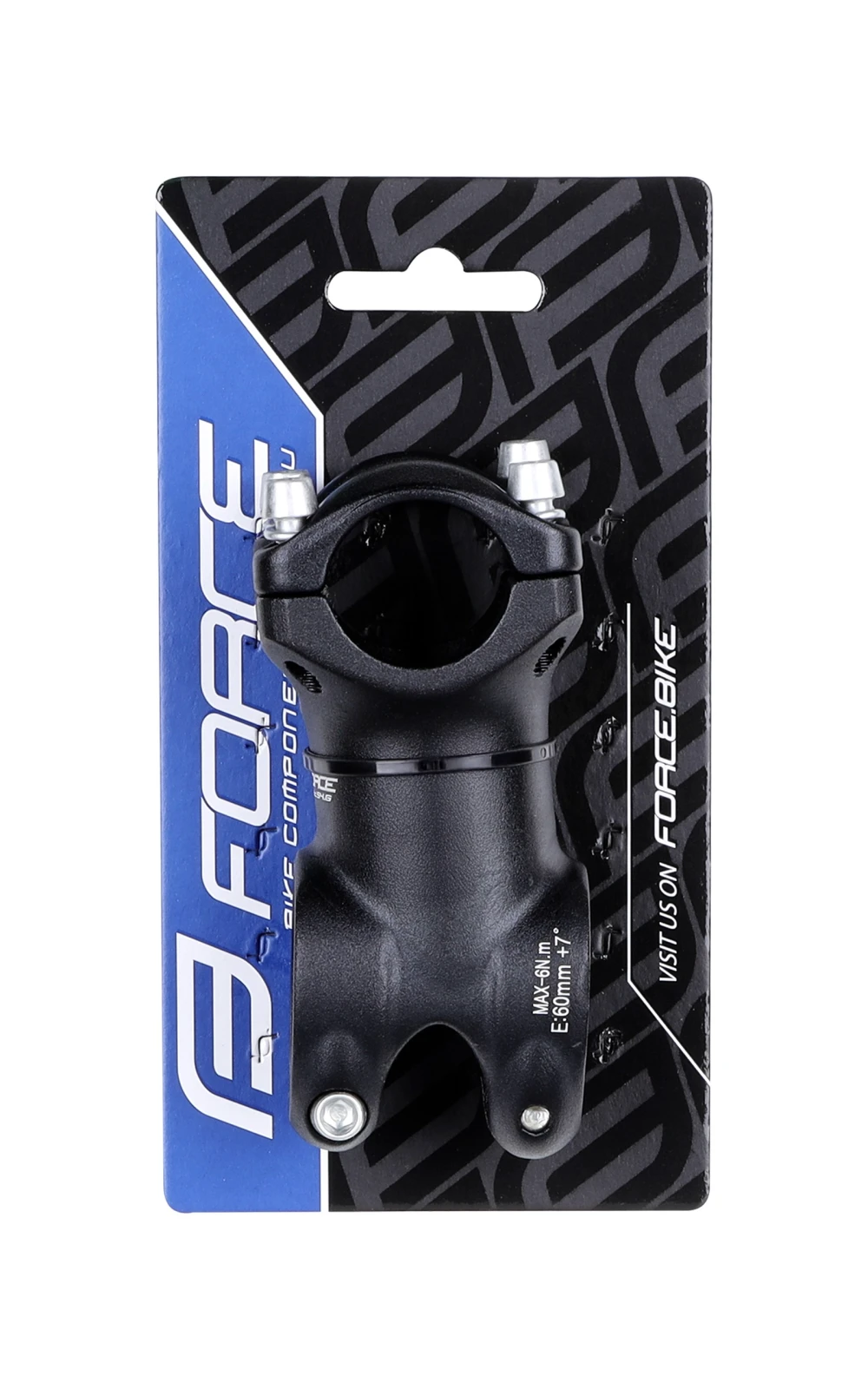 4. Pipa Force Basic S4.6 aluminiu, negru, rise 7 grade, prindere ghidon 25.4, lungime 60mm 60mm