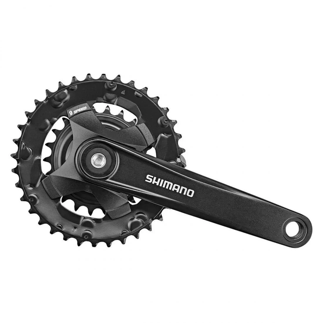 1. Placa pedalier Shimano FC-MT101-2, 2x9 viteze, brate 175mm, 36-22T, negru, neambalat