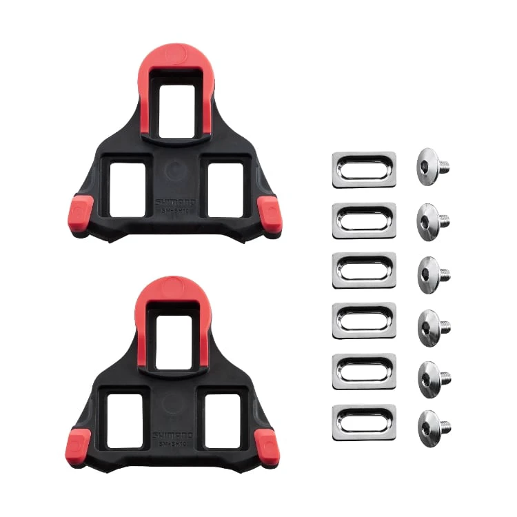 1. Placute pedale SPD-SL Shimano SM-SH10, Rosu Rosu/Negru