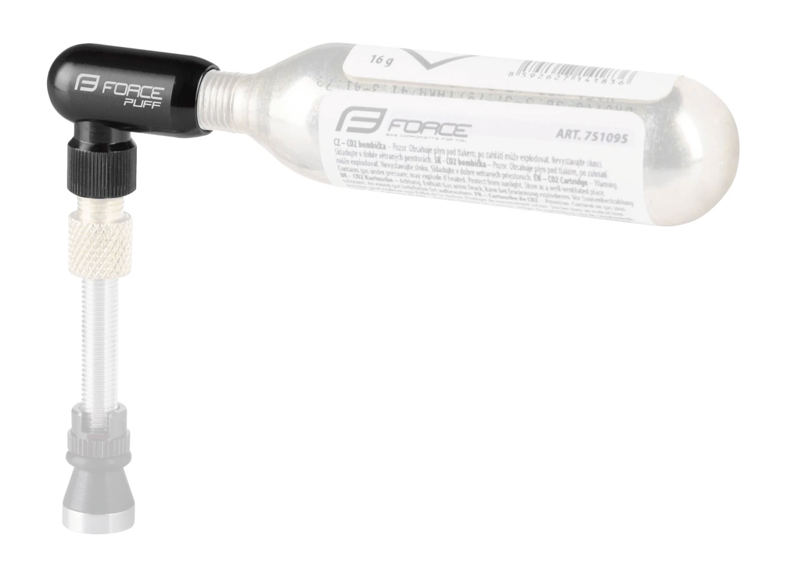 2. Pompa CO2 Force Puff Aluminiu, Negru