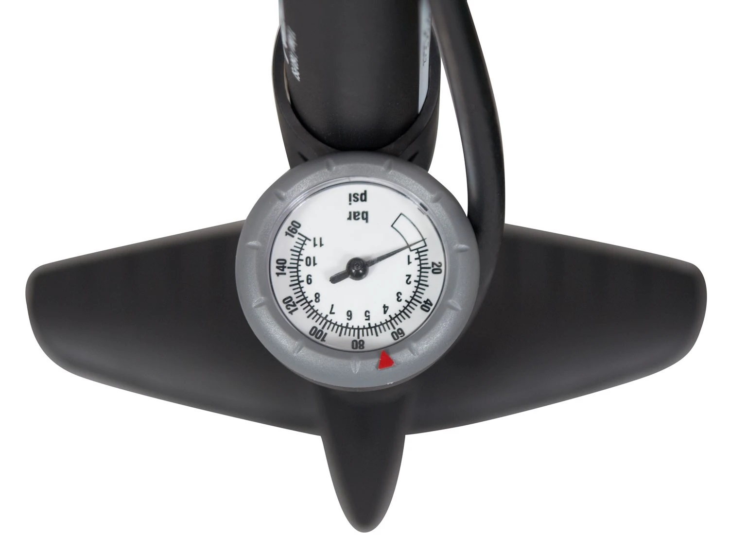 2. Pompa podea cu manometru Force Easy Horn 11 Bar, plastic negru