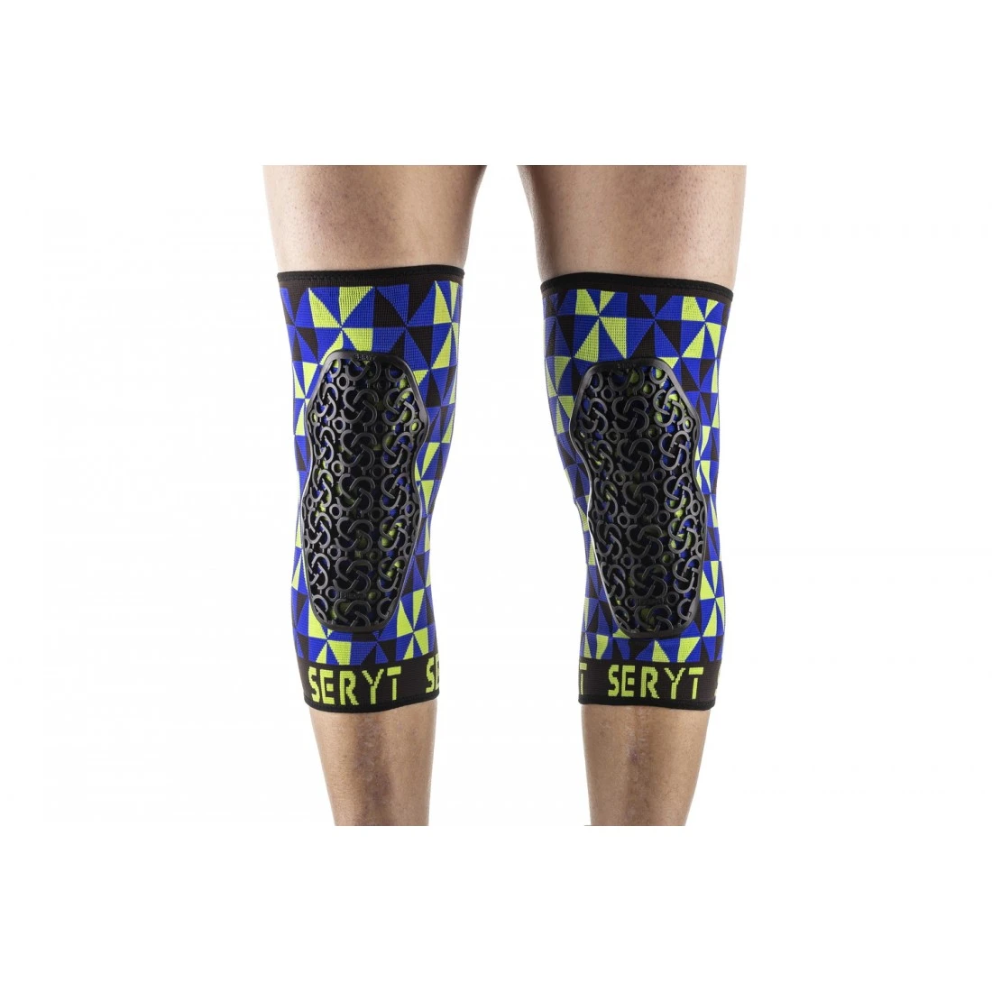 Protectii genunchi Seryt Arlecchino Blue Green S S, Negru/Albastru/Verde - 111992
