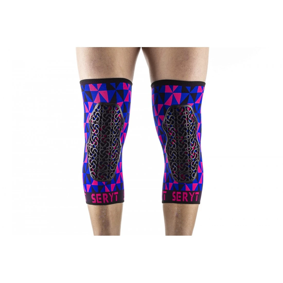 Protectii genunchi Seryt Arlecchino Pink Blue S S, Negru/Albastru/Roz - 111986