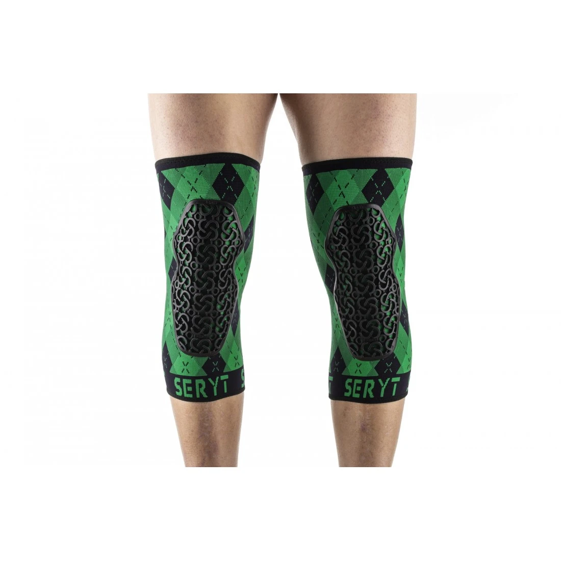 Protectii genunchi Seryt Galles Green M M, Negru/Verde - 111999