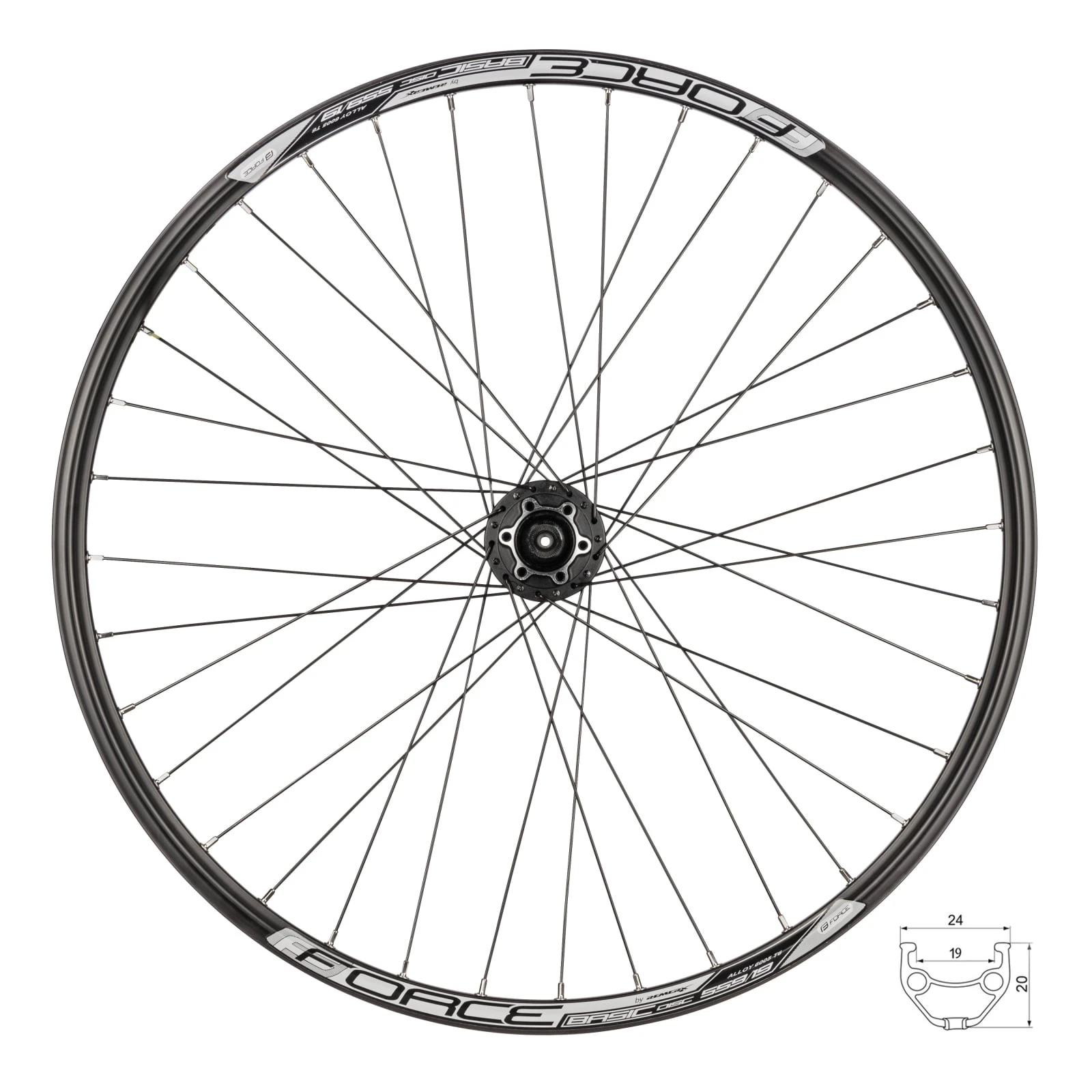 1. Roata fata 26 Force Basic Disc 559x19 butuc Shimano HBM475