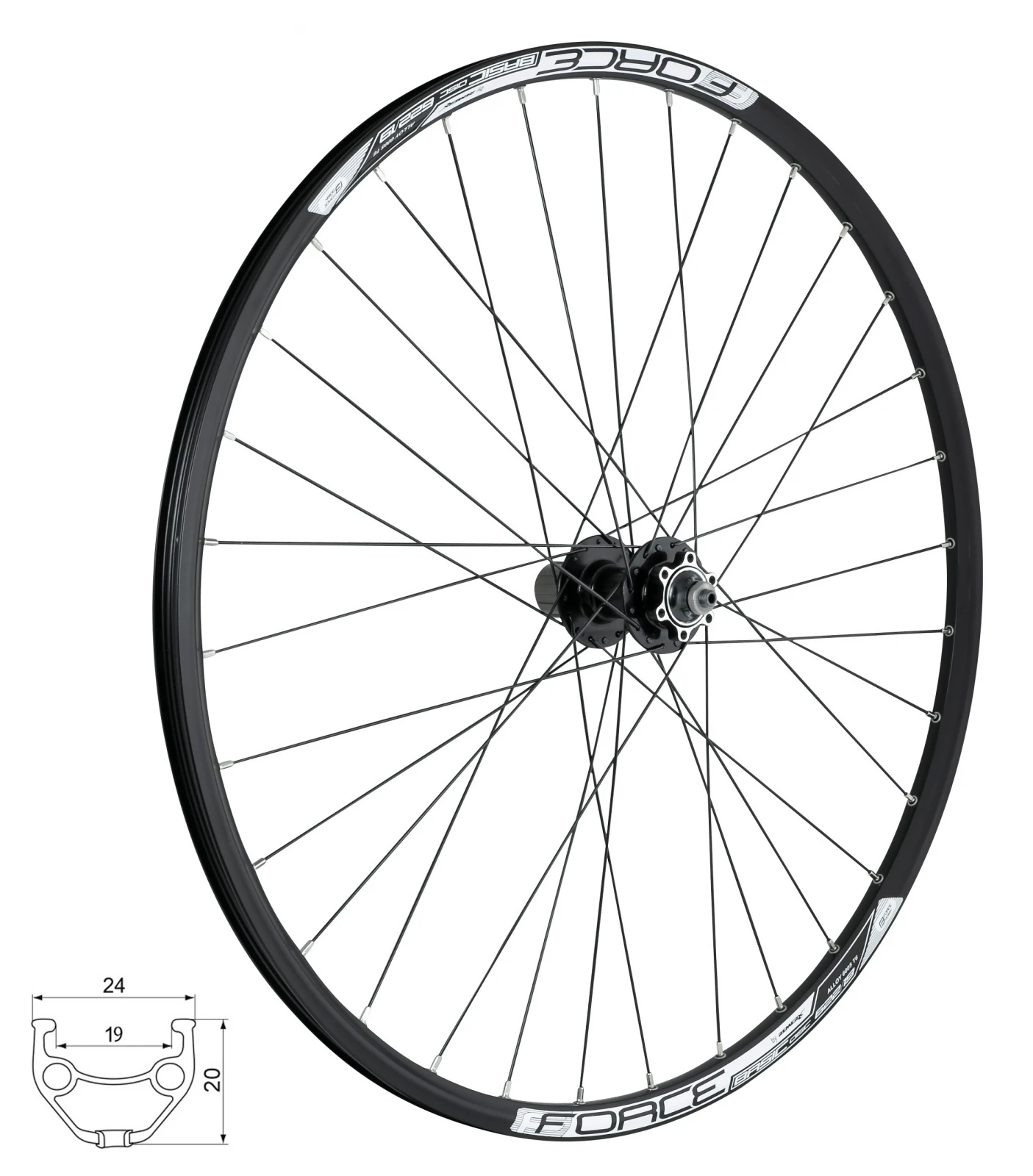 1. Roata spate 28 29 Force Basic Disc 622x19 6 suruburi