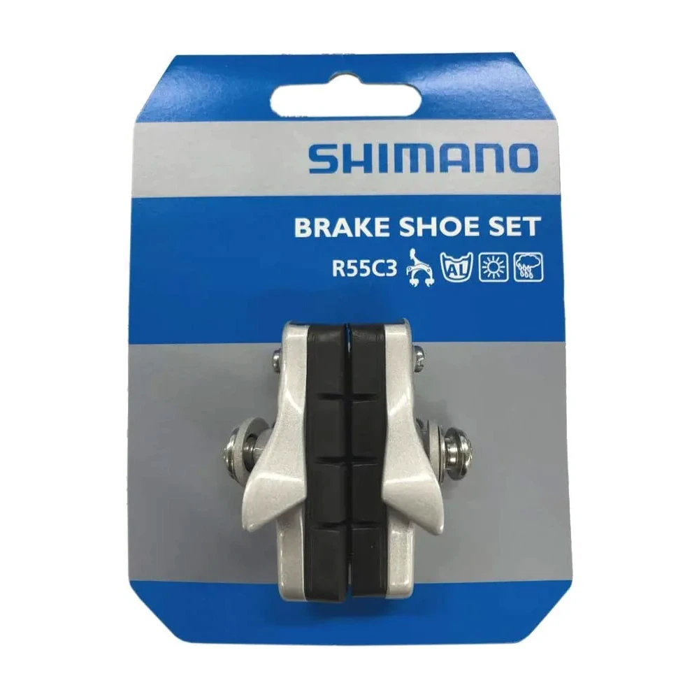 2. Saboti de frana Shimano R55C3, argintiu, 1 pereche