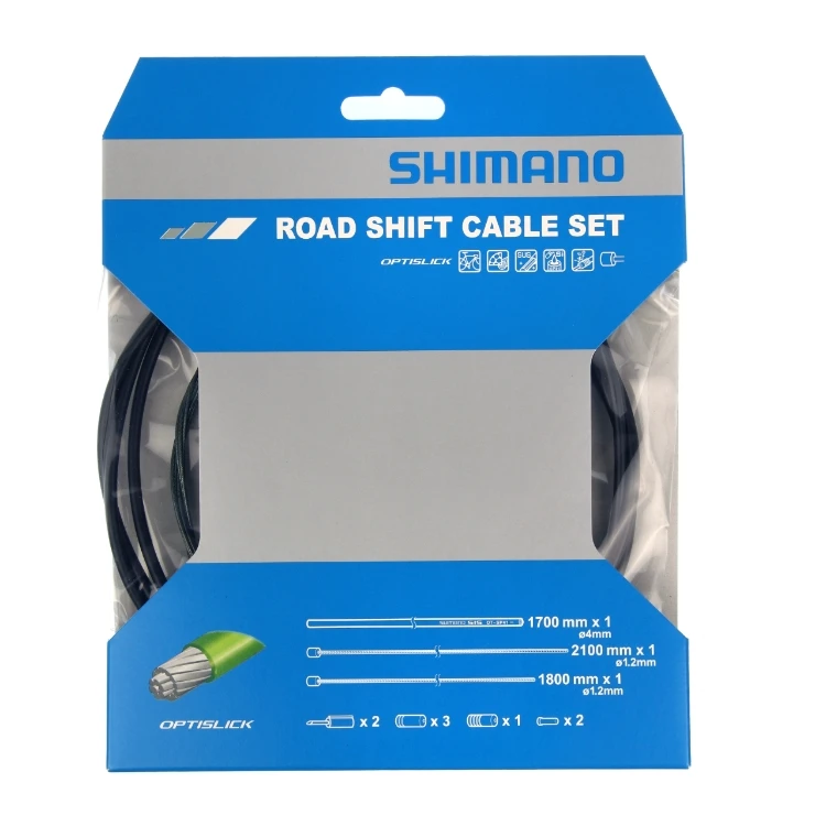 1. Set cablu si camasa schimbator Shimano Road OptiSlik negru Negru