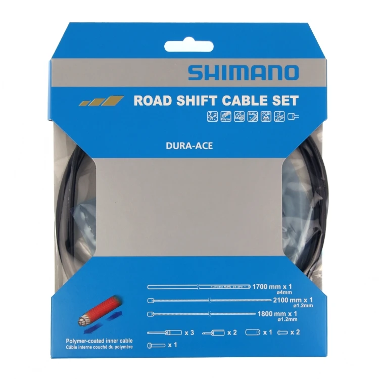1. Set cabluri si camasi schimbator Shimano Road Polymer Coated Negru Negru