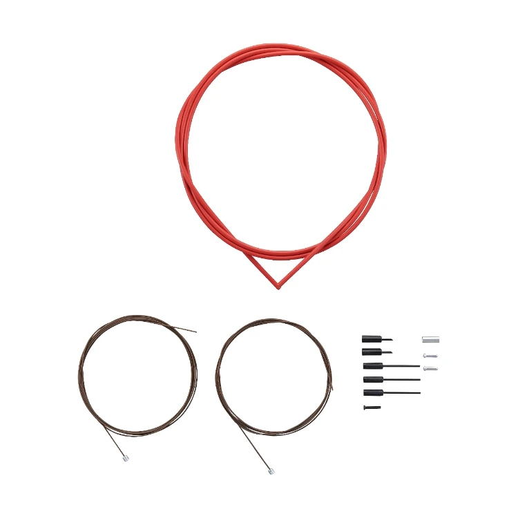 2. Set cabluri si camasi schimbator Shimano Road Polymer Coated Rosu Rosu
