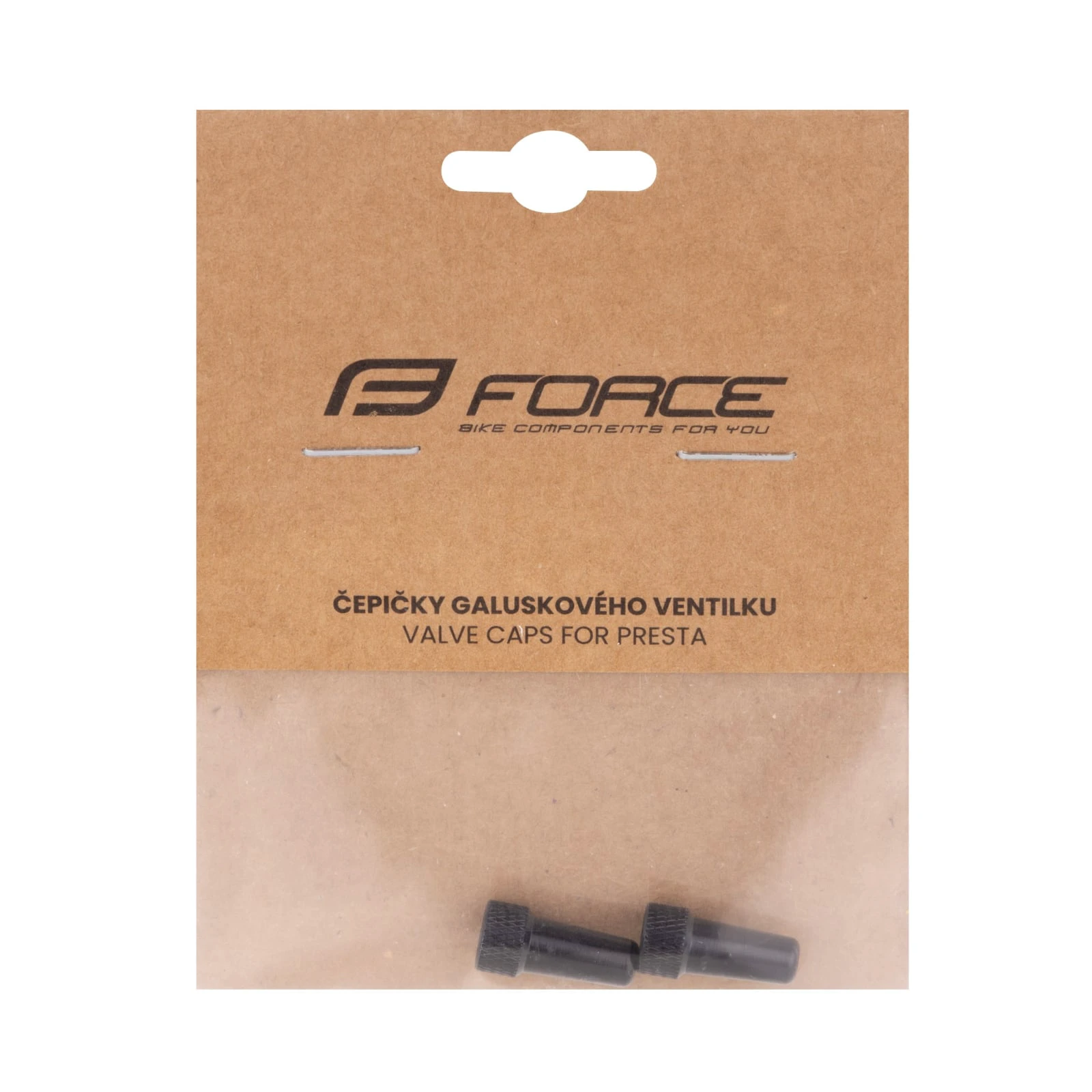 2. Set capacele ventil Presta Force Aluminiu, negru Negru