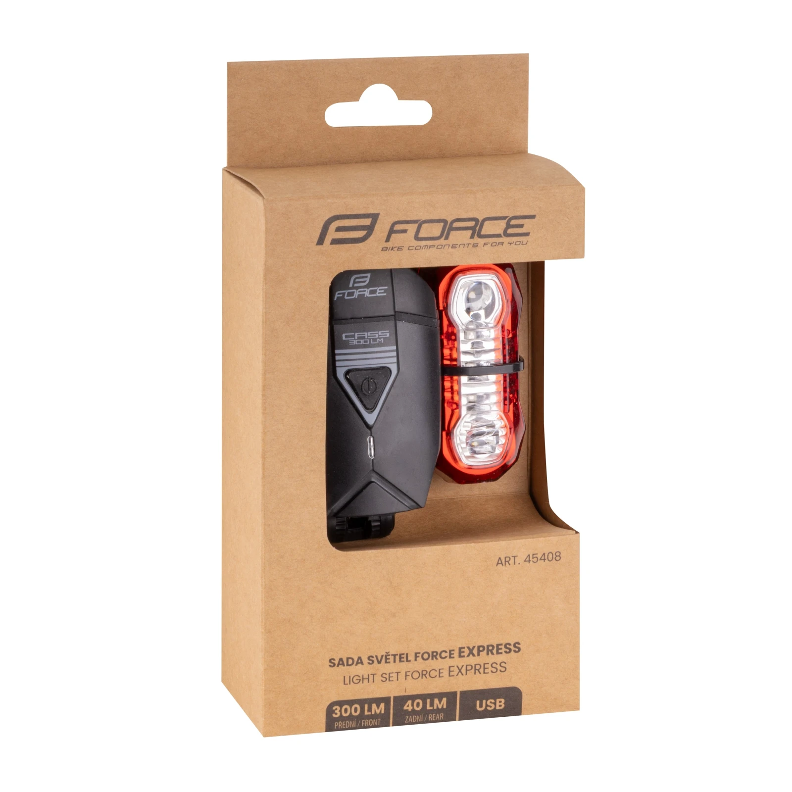 6. Set lumini Force Express USB, cu acumulator, fata spate