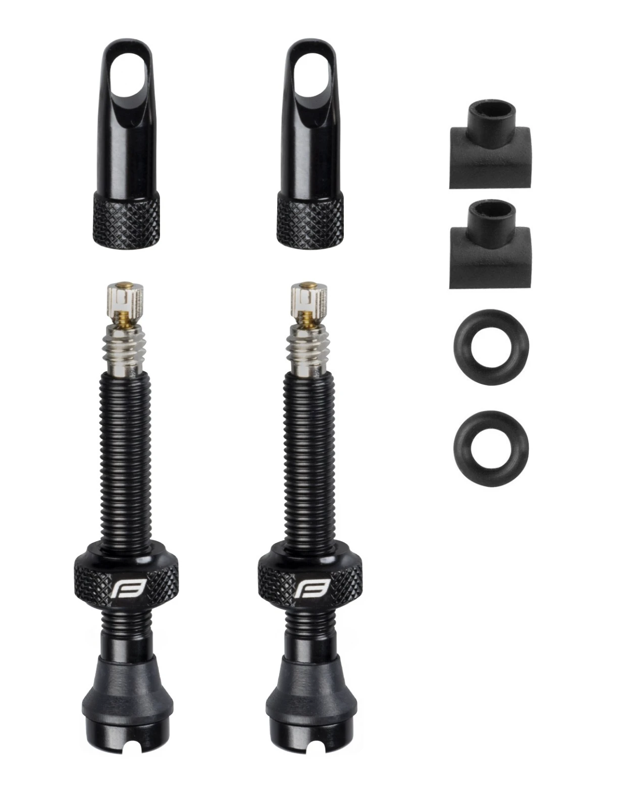1. Set Valve Tubeless Force 2xFv 44mm Negre 44mm, Negru