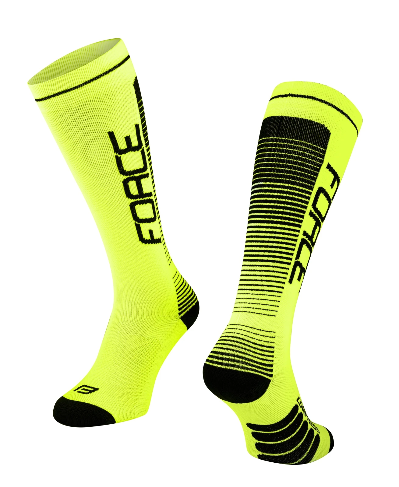 1. Sosete Force F Compress, galben fluo negru, 33-35 33-35, Galben fluo/Negru