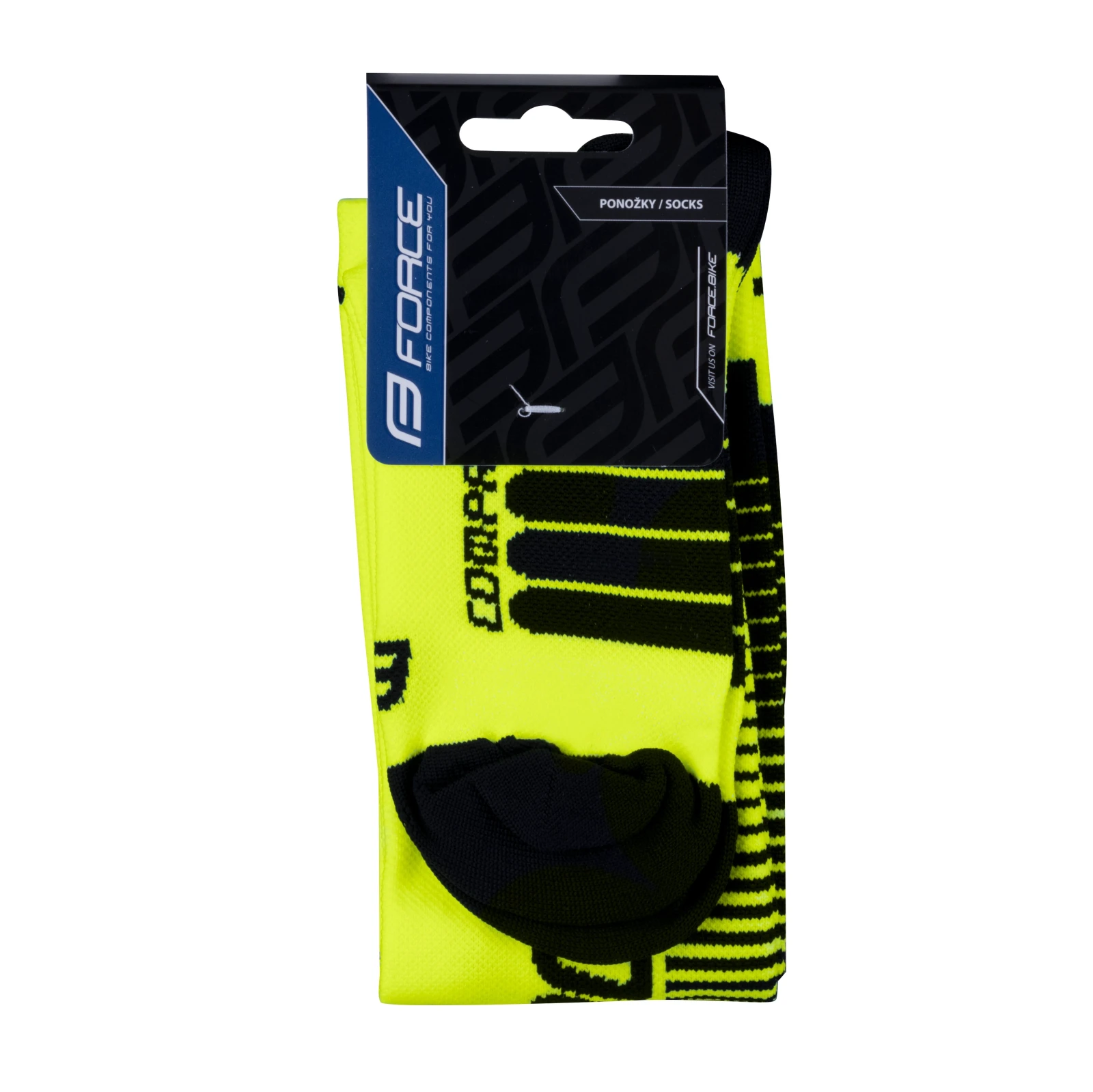 2. Sosete Force F Compress, galben fluo negru, 33-35 33-35, Galben fluo/Negru