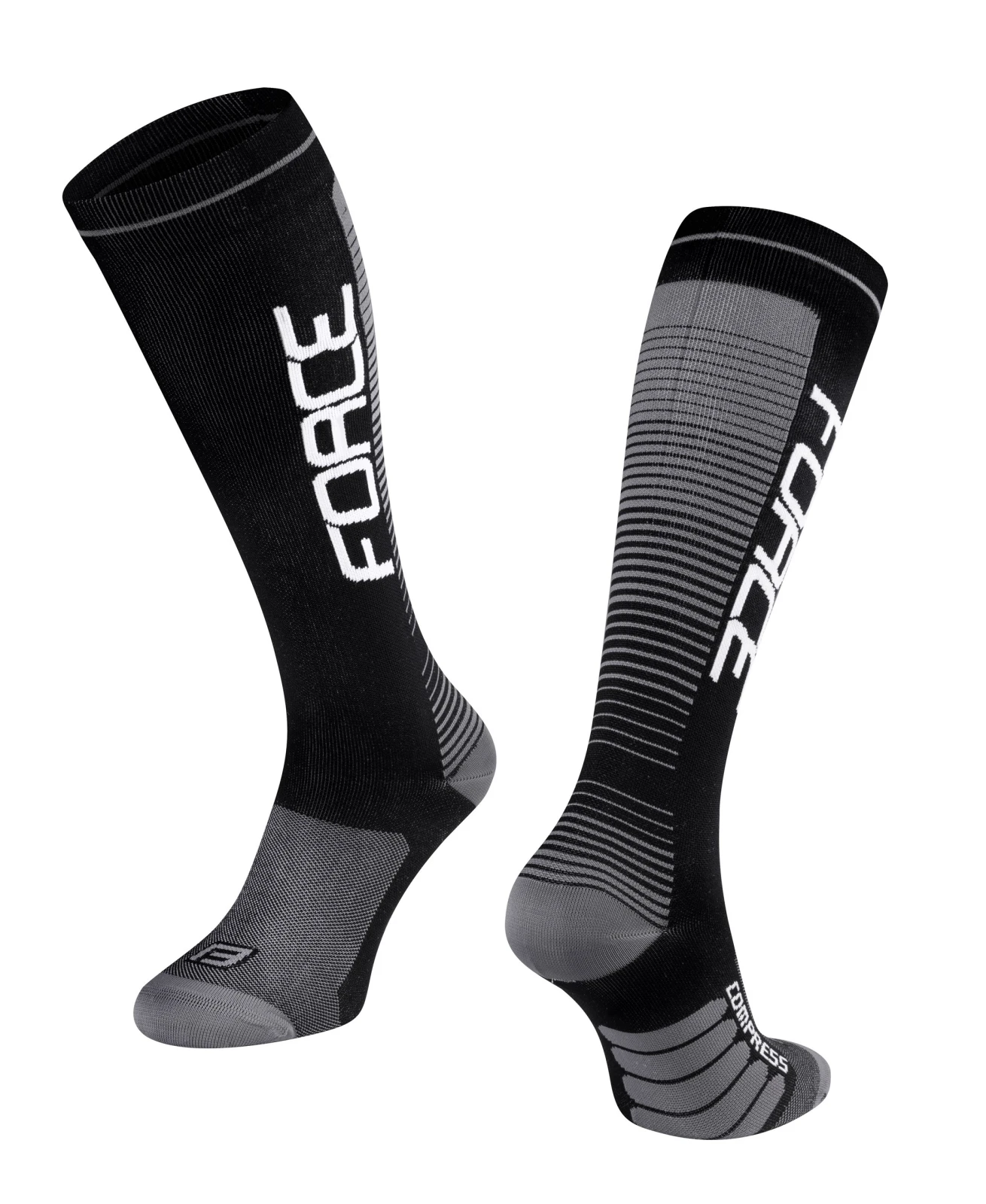 Sosete Force F Compress, negru gri, 33-35 33-35, Negru/Antracit - 106904