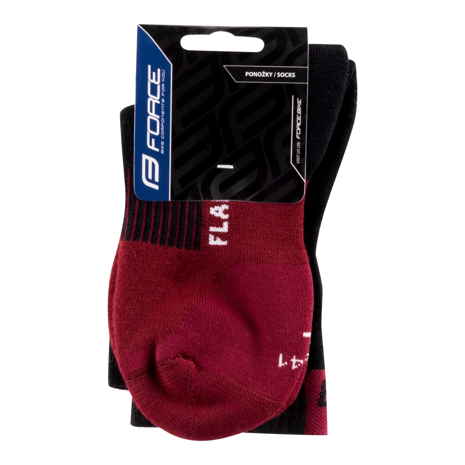 3. Sosete Force Flake black-bordo L-XL 42-47 42-47, Negru/Visiniu