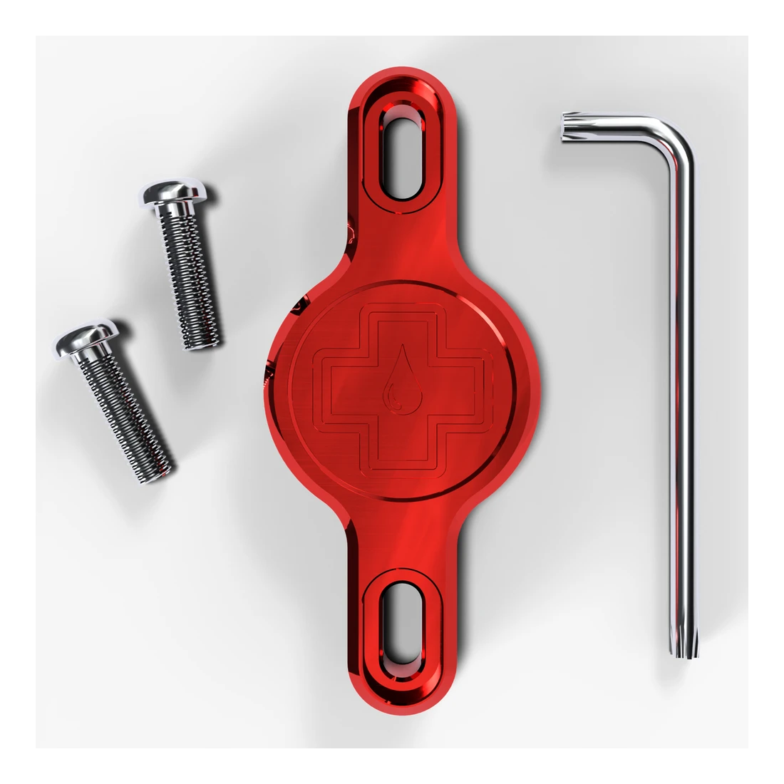 2. Suport Apple AirTag pentru cadru Muc-Off Secure Tag Holder V2 Rosu Rosu