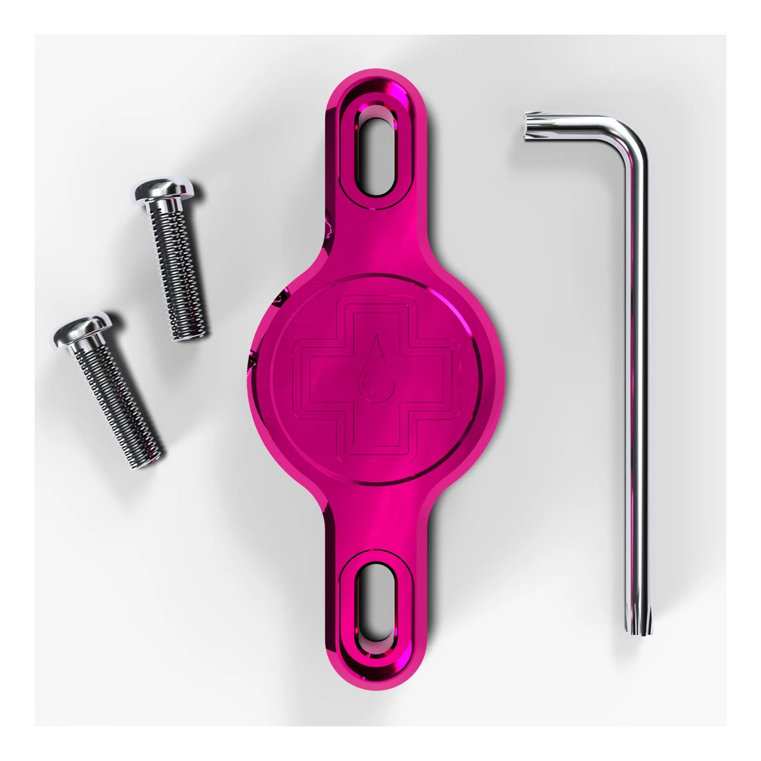 2. Suport Apple AirTag pentru cadru Muc-Off Secure Tag Holder V2 Magenta Magenta