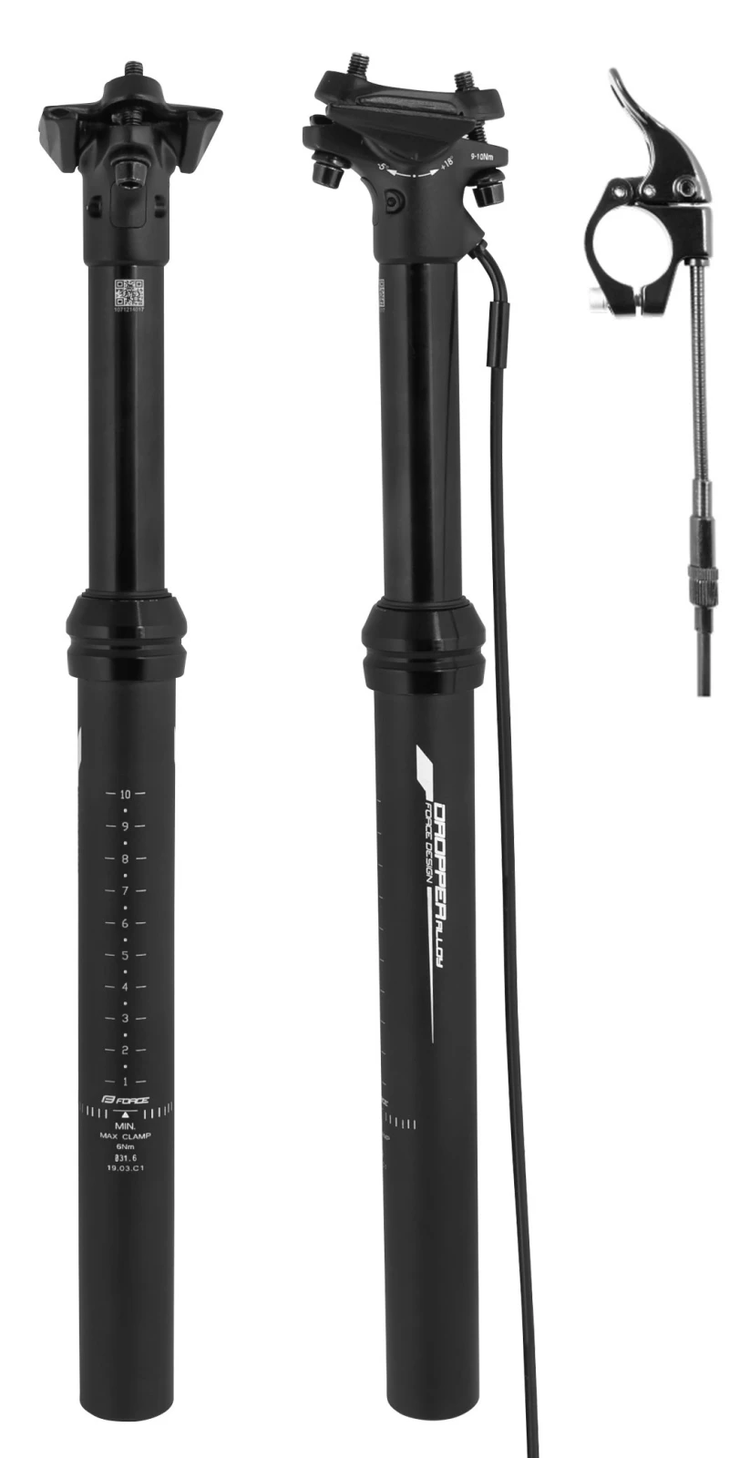 2. Tija sa dropper Force DROPPER 31,6 475mm, negru mat