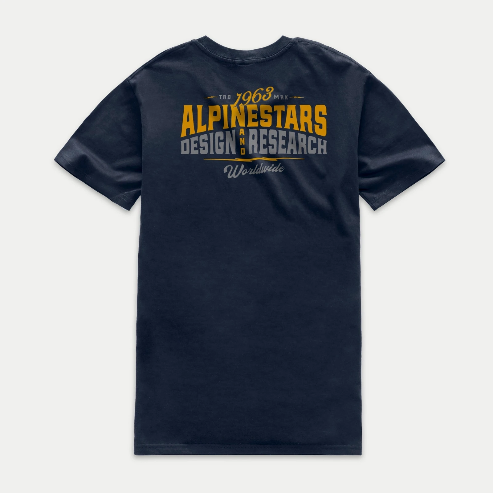 4. Tricou Alpinestars Stax CSF Tee Navy M M, Bleumarin/Portocaliu/Gri