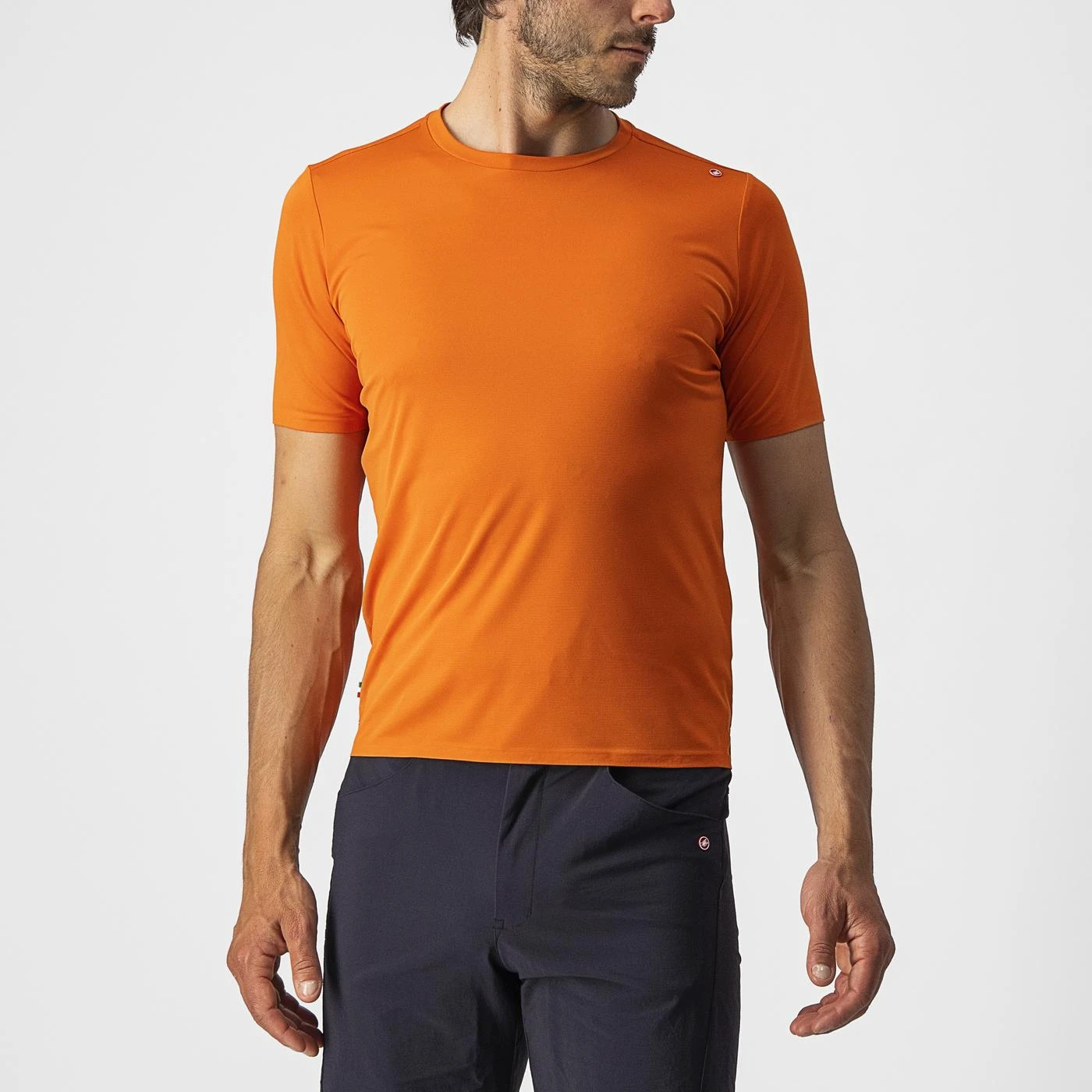 1. Tricou casual Castelli Tech 2 Tee, Portocaliu, M M, Portocaliu