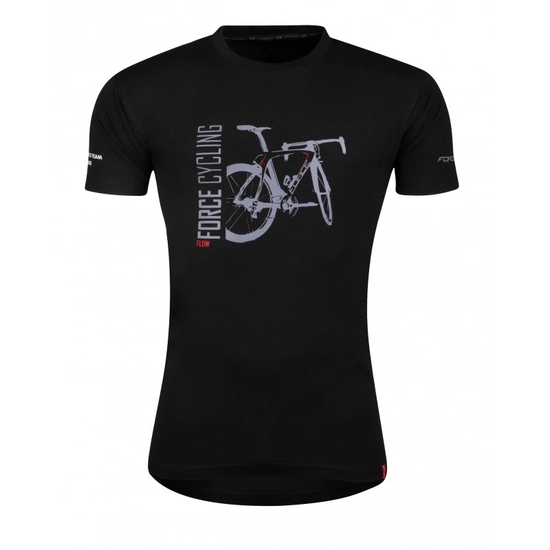 Tricou casual cu maneca scurta Force Flow Negru XL XL, Negru - 103666