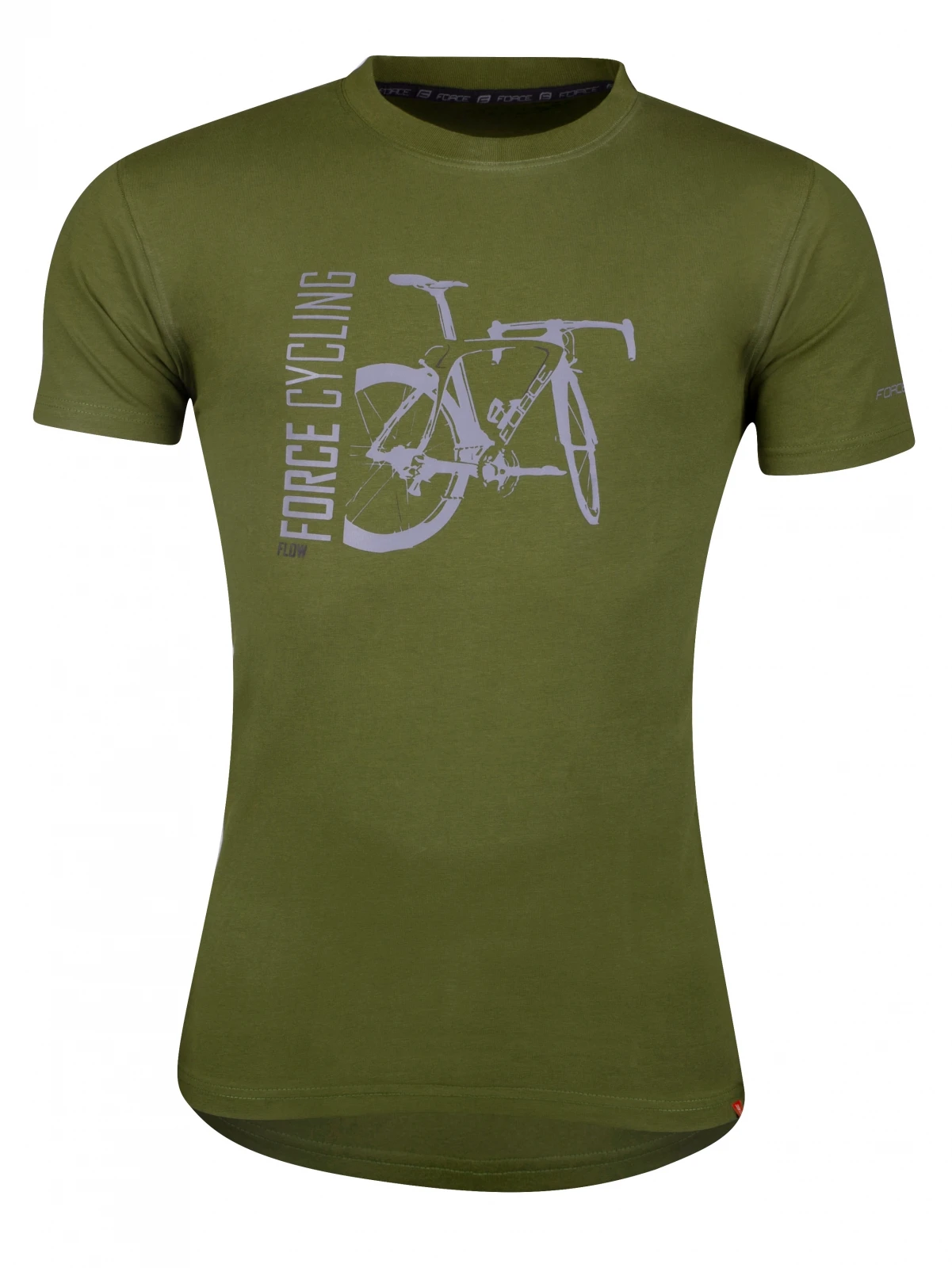Tricou casual cu maneca scurta Force Flow Verde L L, Kaki - 103659