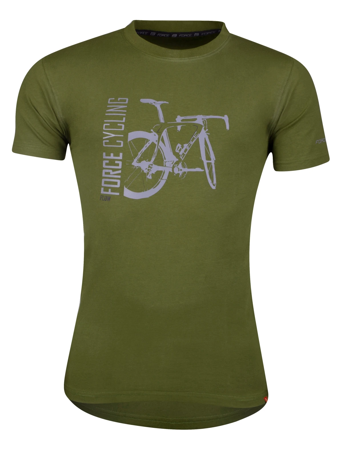 Tricou casual cu maneca scurta Force Flow Verde XS XS, Kaki - 103662