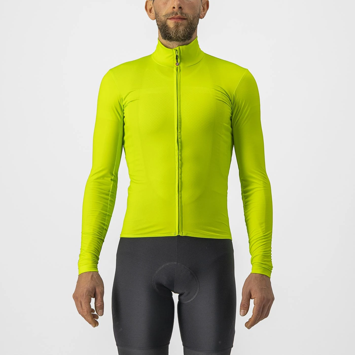 1. Tricou cu maneca lunga Castelli PRO Thermal Mid LS, Galben Fluo, L L, Verde fluo