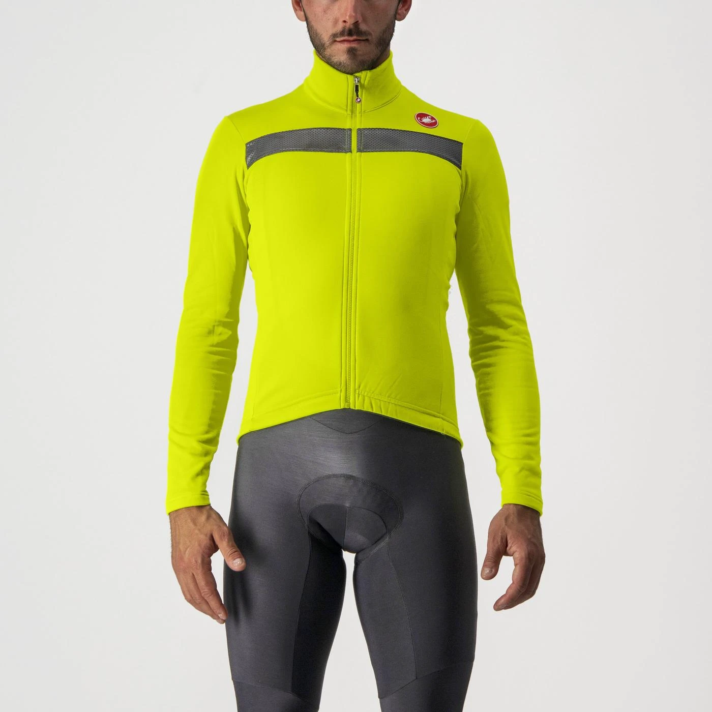 Tricou cu maneca lunga Castelli Puro 3, lime electric argintiu reflex, XXXL XXXL, Lime/Argintiu - 110693