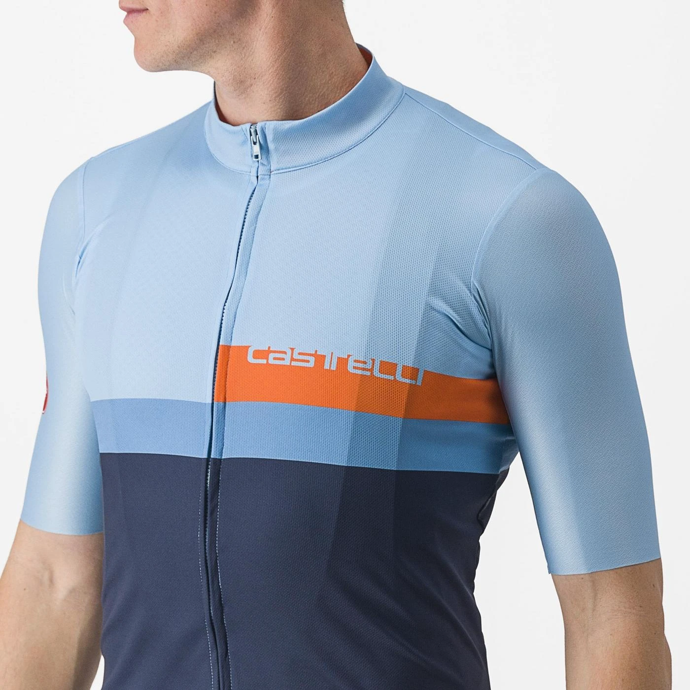 6. Tricou cu maneca scurta Castelli A Blocco, Bleu Bleumarin Portocaliu, XL XL, Bleu/Bleumarin/Portocaliu