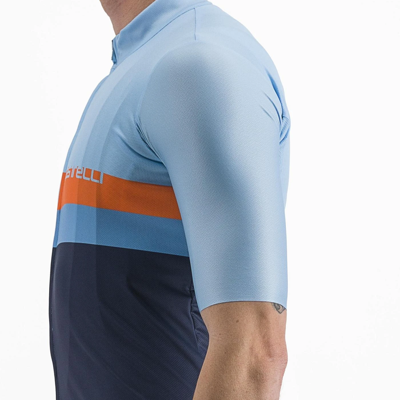 4. Tricou cu maneca scurta Castelli A Blocco, Bleu Bleumarin Portocaliu, XL XL, Bleu/Bleumarin/Portocaliu