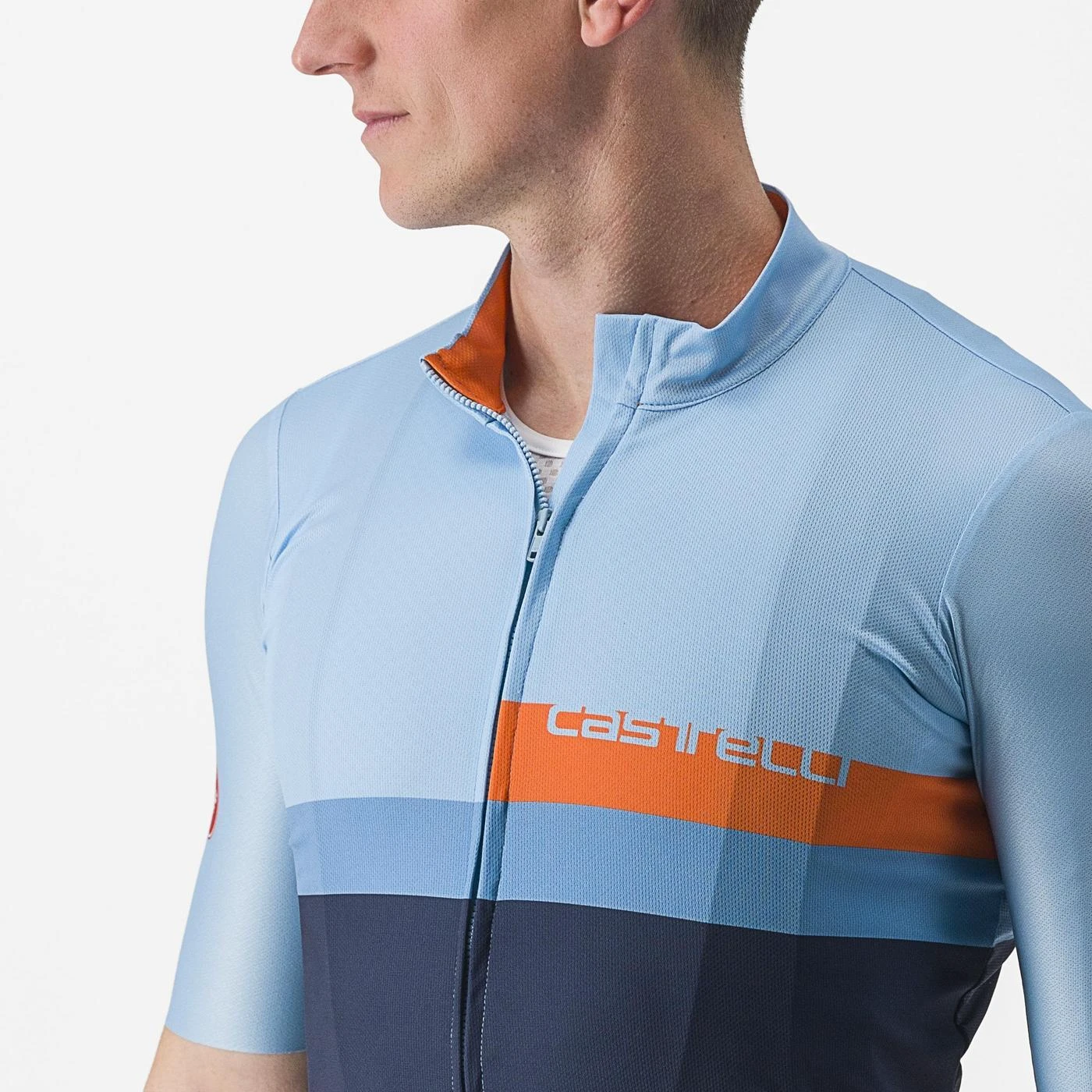 5. Tricou cu maneca scurta Castelli A Blocco, Bleu Bleumarin Portocaliu, XL XL, Bleu/Bleumarin/Portocaliu