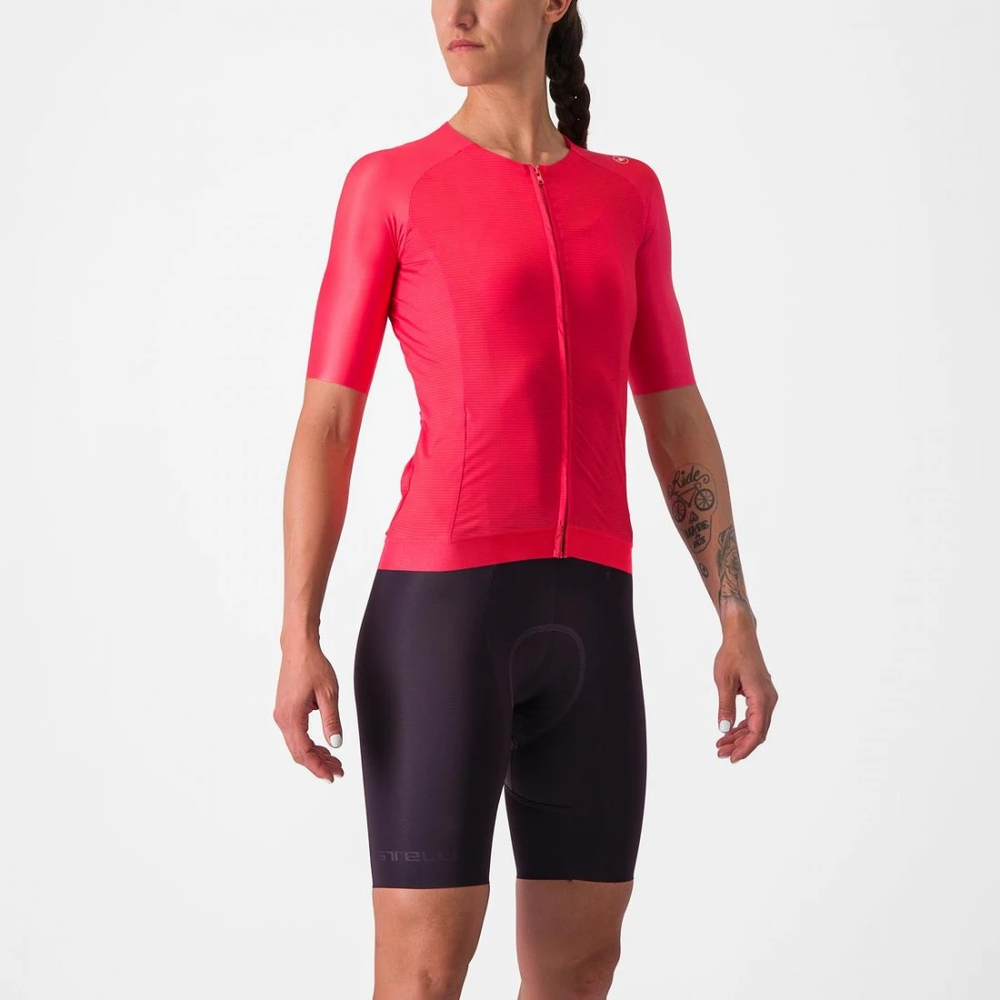 3. Tricou cu maneca scurta Castelli Aero PRO 7.0 W, de dama, Rosu, S S, Rosu